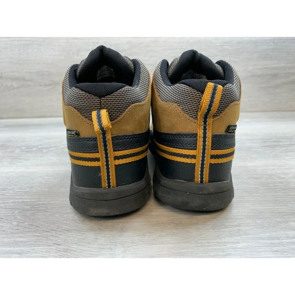 KEEN Dry Waterproof Hiking Boots Tan Black Yellow 1019834 Youth 5 Trail Shoes